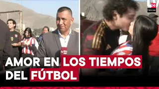 Hincha peruano y paraguaya protagonizan tierna escena de amor antes de ingresar al Monumental