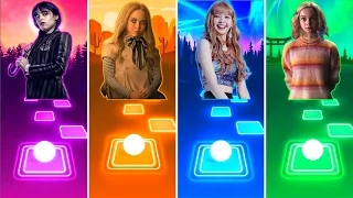 Wednesday vs Megan (M3gan) vs Lisa BLACKPINK vs Enid Sinclair | Tiles Hop EDM Rush