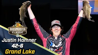 Justin Hamner leads Day 2 of 2024 Bassmaster Classic at Grand Lake with 42 pounds, 6 ounces