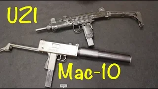Uzi vs Mac-10 9mm Machine Guns.