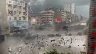Monster Storm strikes China! Typhoon-level winds blow roofs off, extreme weather in Beijing