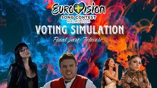 GRAND FINAL VOTING SIMULATION | EUROVISION 2024 🇸🇪 | (PREDICTION) | FINAL PART: TELEVOTE