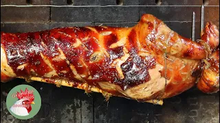 Spit roast suckling pig by Grandpa Tassos