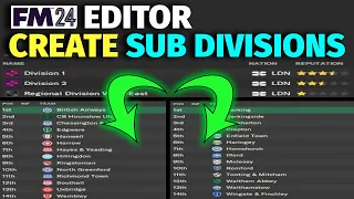 ADDING REGIONAL SUB DIVISIONS in Football Manager Editor #fm24
