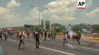 Venezuelan opposition supporters clash with police