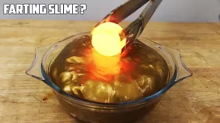 Glowing 1000 DEGREE METAL BALL vs GOLDEN SLIME BALL | EXPERIMENT