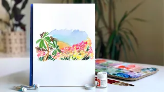 Watercolor Tutorial | Loose-Style Beach Scene (with color mixing lesson)
