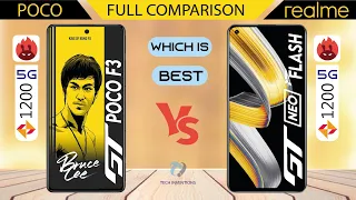 POCO F3 Gt VS Realme GT NEO Flash Full Comparison 🔥🔥 Dimenisty 1200 Which One is Best