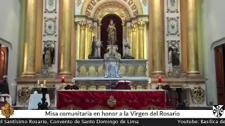 Misa comunitaria en honor a la Virgen del Rosario