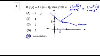 AB Calculus Derivative of an Absolute Value Function Problem