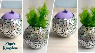 Beautiful Flower Vase Out Of Waste CD | Old CD Craft Ideas | Best Out Of Waste | #DIY, #Innovations