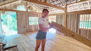 Finishing the wooden house, building the door post, 2-storey wooden house in the forest | Ep.90