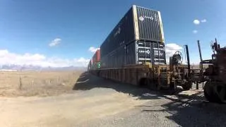 Union Pacific Train from Ogden Utah to California crossing the Great Salt Lake