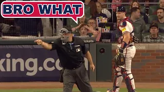 Sean Murphy gets called for catchers interference and Braves fans are not happy