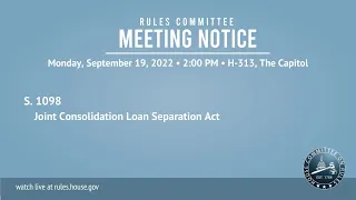 Rules Committee Meeting on S. 1098