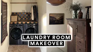 Extreme Laundry Room Makeover 🧺 DIY Checkered Tile Countertops (FROM START TO FINISH)