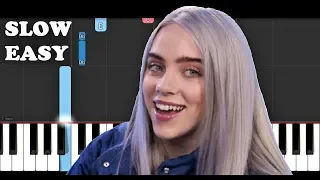 Billie Eilish - Bored (SLOW EASY PIANO TUTORIAL)