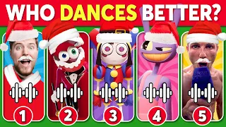 Who DANCES Better? 💃🎶 The Amazing Digital Circus🎄Christmas Edition 🎪 Pomni, Caine, Jax, Mr.Beast