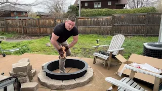 FIRE PIT DIY ON A BUDGET !  | BACKYARD TRANSFORMATION! | EASY