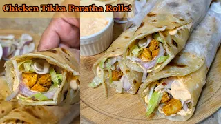 Chicken Tikka Paratha Rolls Recipe | Best Lunch option | Mzedaar Spicy Sauce💖