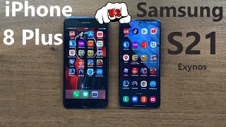 IPHONE 8 PLUS VS SAMSUNG S21 (Exynos) - speed test | Результат Вас удивит - 100%