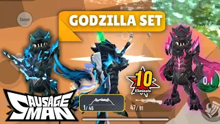 GETTING 10 KILL USING "GODZILLA SET" WITH EX BOW || SAUSAGE MAN GAMEPLAY