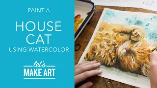 Let's Paint a House Cat | Watercolor Painting by Sarah Cray of Let's Make Art