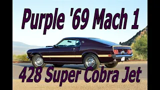 Purple Haze 1969 Mustang Mach 1 428 Super Cobra Jet Drag Pack 4 speed Orchid Metallic Paint Rare !