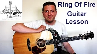 Johnny Cash - Ring Of Fire - Easy Acoustic Guitar Lesson - FREE TAB - Drue James