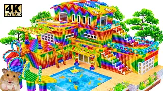 ASMR Video | How To Make Rainbow Villa Modern Has Swimming Pool And Water Slide From Magnet Balls