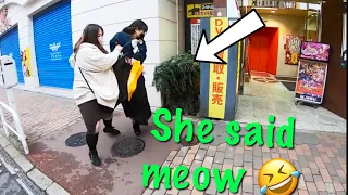 BUSHMAN PRANK in japan , Japanese cute girls screams the loudest  #bushmanprank #prank #funny