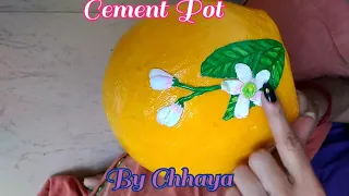 Orange shape flower vase making || Cement Flower pot || Cement craft ideas || made by Chhaya ||