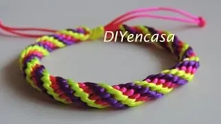 Como hacer una pulsera Kumihimo en tres colores. bracelet kumihimo.