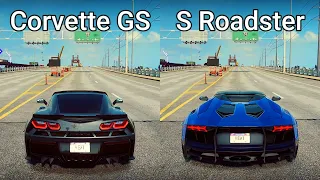 NFS Heat: Chevrolet Corvette GS vs Lamborghini Aventador S Roadster - Drag Race