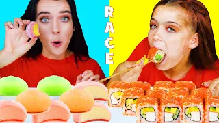 ASMR MOCHI ICE CREAM VS SUSHI RACE CHALLENGE | EATING SOUNDS LILIBU