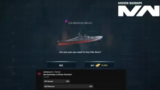 Buy USS Missouri (BB-63) Upgrade To Max And How Many Points Spent? | Modern Warships