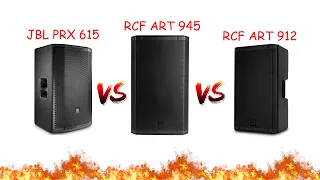 RCF ART 945 vs JBL PRX 615 vs RCF ART 912  Speaker comparison Сравнение акустических систем
