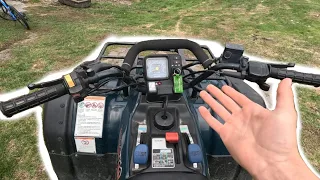 Driving my dad‘s king quad 300 without him, knowing