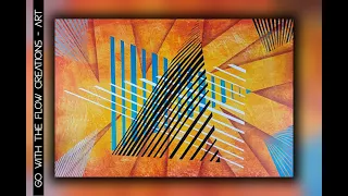 Abstract Painting Demonstration / Masking Tape Shading / How to Paint / Easy for Beginners