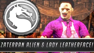 Mortal Kombat X: New Zaterran Alien & Ladylike Leatherface Skins Gameplay! (PC Mod Showcase)