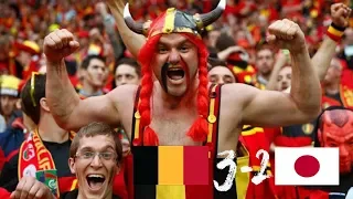 Crazy Belgium Fans React Win Against Japan  || 3 - 2 || FIFA World Cup 2018