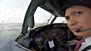 BOEING 737-800 THROUGH THE WORST WEATHER EVER // THUNDERSTORM RAIN ‼️