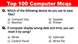 Top 100 Computer Fundamental MCQ | Computer mcq questions and answers