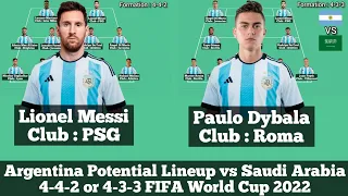 Argentina Potential Lineup vs Saudi Arabia ► 4-4-2 or 4-3-3 FIFA World Cup 2022 ● HD