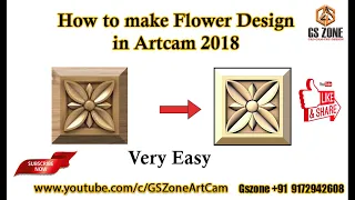 How to make 3D Flower design in Artcam 2018 its very Easy and Simple And  Rendering KeyShot #gszone