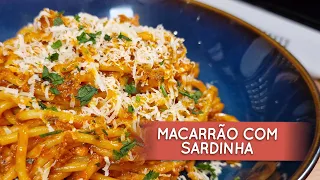 PRONTO EM 20 MINUTOS, MACARRÃO COM SARDINHA SUPER RÁPIDO