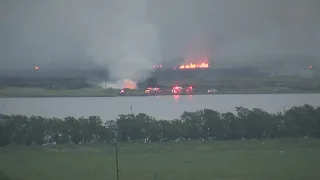 Firefighters in Bridge City fight marsh fire Tuesday morning