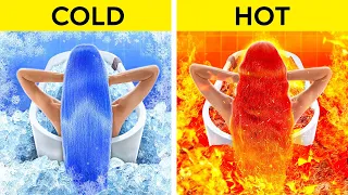 EXTREME HOT VS COLD CHALLENGE || Fire Girl vs Water Girl Were Adopted! Parenting Hacks by 123 GO!