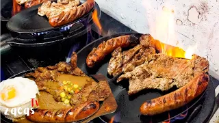 SIZZLING | T-Bone Steak with Hungarian Sausage and Egg | Unli rice and Gravy | Filipino Food