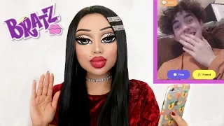 BRATZ DOLL Makeup Challenge (Strangers REACT)